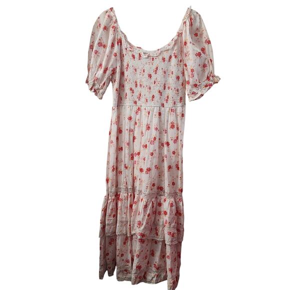LOVESHACKFANCY Target Smock Midi Dress L Cottagecore Farmhouse Peasant Floral - Picture 1 of 7